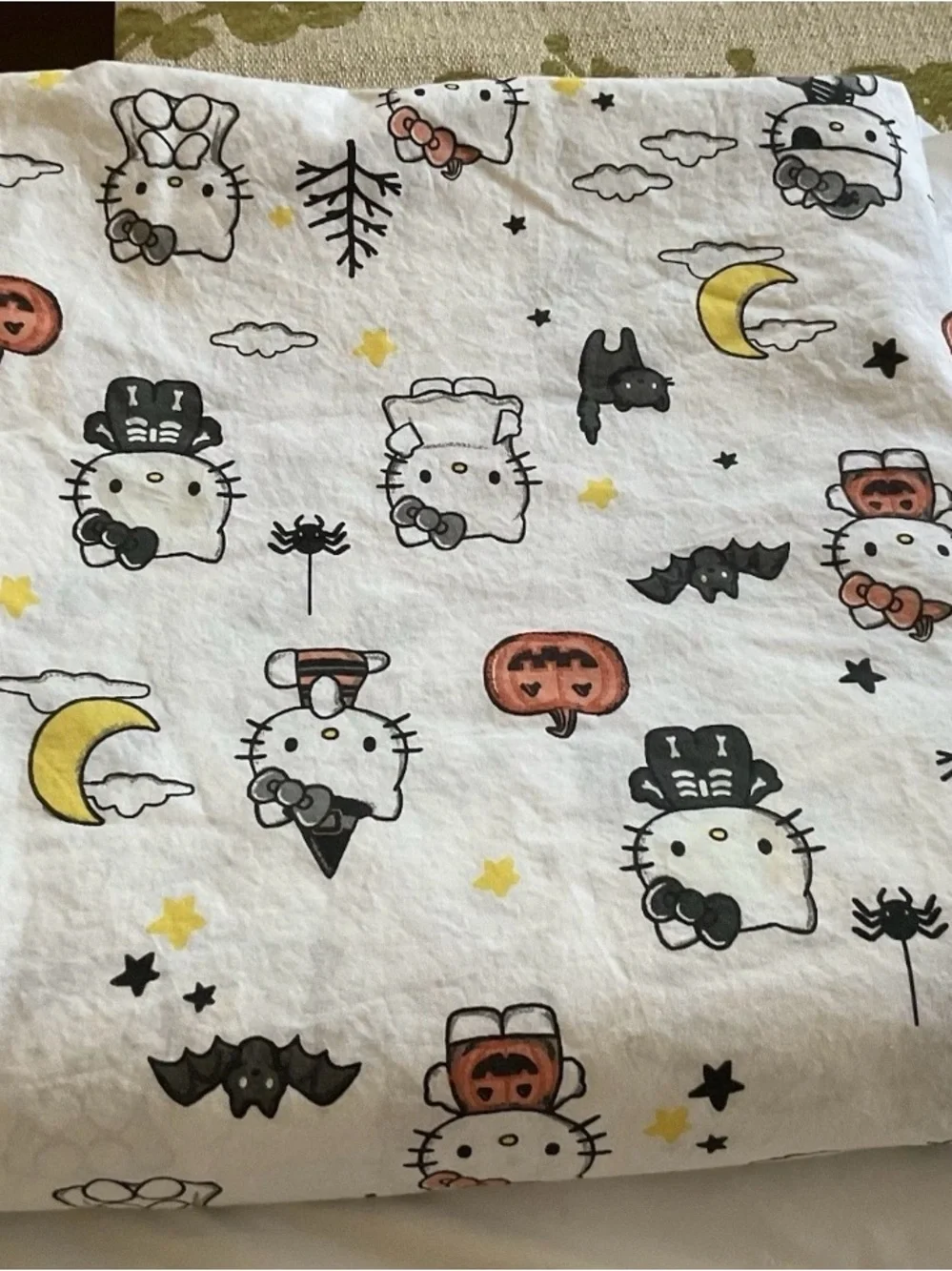 Pottery Barn Hello Kitty San Rio Halloween Queen Flat Sheet